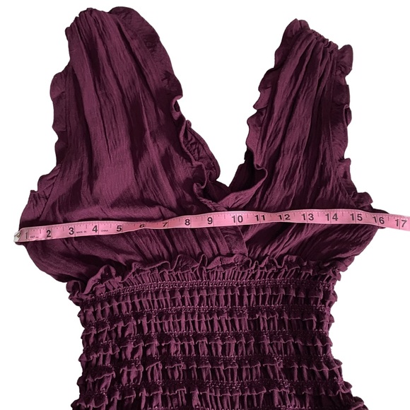 Max Studio pantsuit, size xsmall, 100% polyester, smocked waist, burgundy (NWT) - Picture 9 of 13